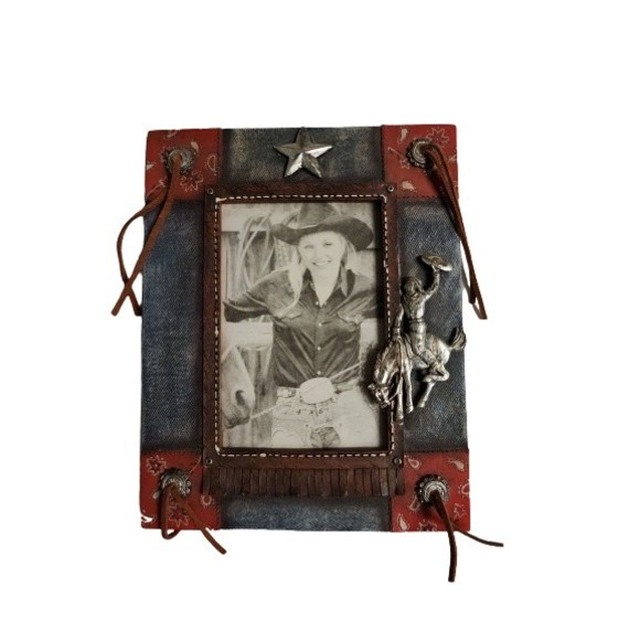 burton + BURTON Other - 2008 Cowboy Picture Frame by burton+Burton Western Cowgirl Horse 3.5 x 5.5 Photo